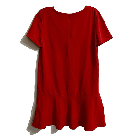 Mango Suit Collection Dress Women Size 4 Red Flutter Hem Short Sleeve Classic … - Picture 3 of 8